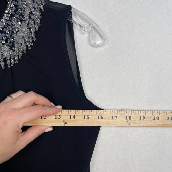Urban Outfitters Pins & Needles Dramatic Beaded Collar Sheer Black‎ Tank XS - Picture 13 of 15